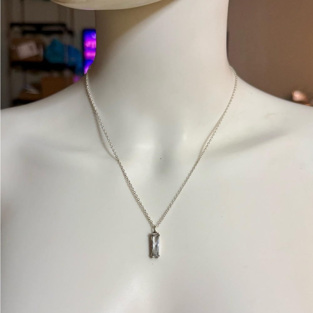 Stunning .925 Sterling Silver Rectangular Cut Fac… - image 1